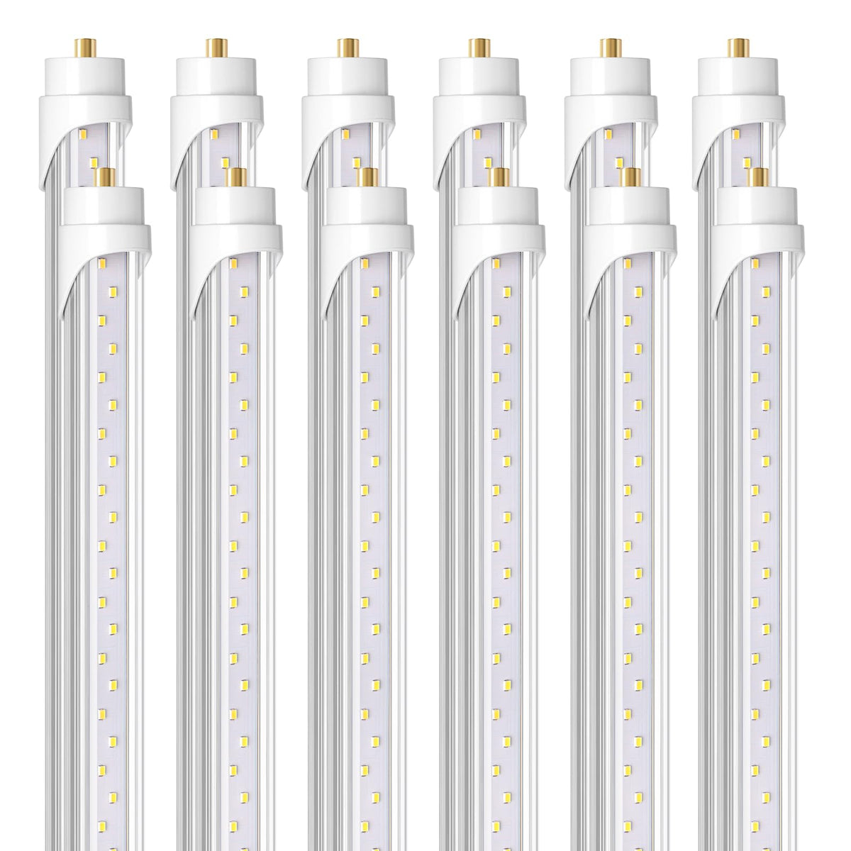 Barrina 8 ft LED tubes, pack of 12, bright daylight for workspaces.