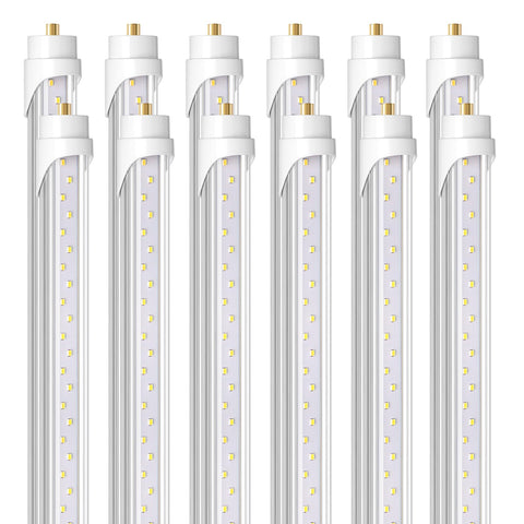 Barrina 8 ft LED tubes, pack of 12, bright daylight for workspaces.