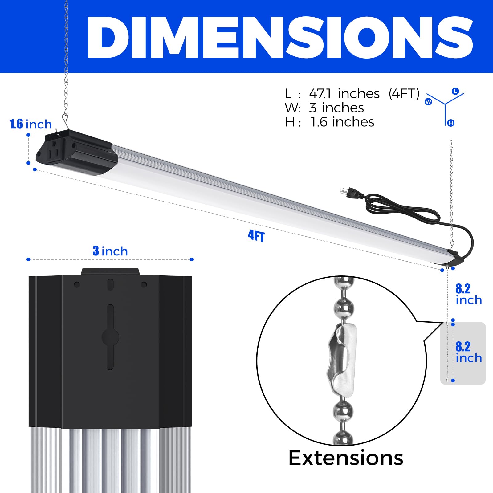 Barrina BS84 8.2-inch chain supports adjustable hanging height in a workspace
