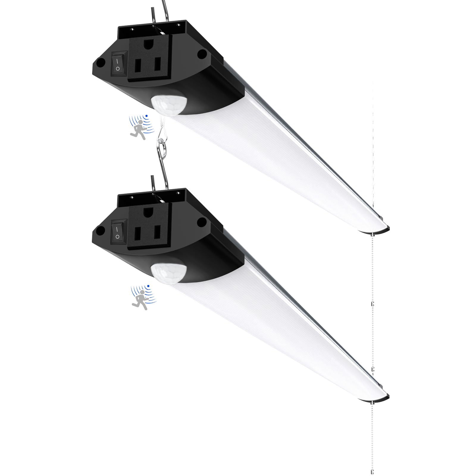 Barrina BS84 motion sensor light 4ft illuminating a workshop automatically