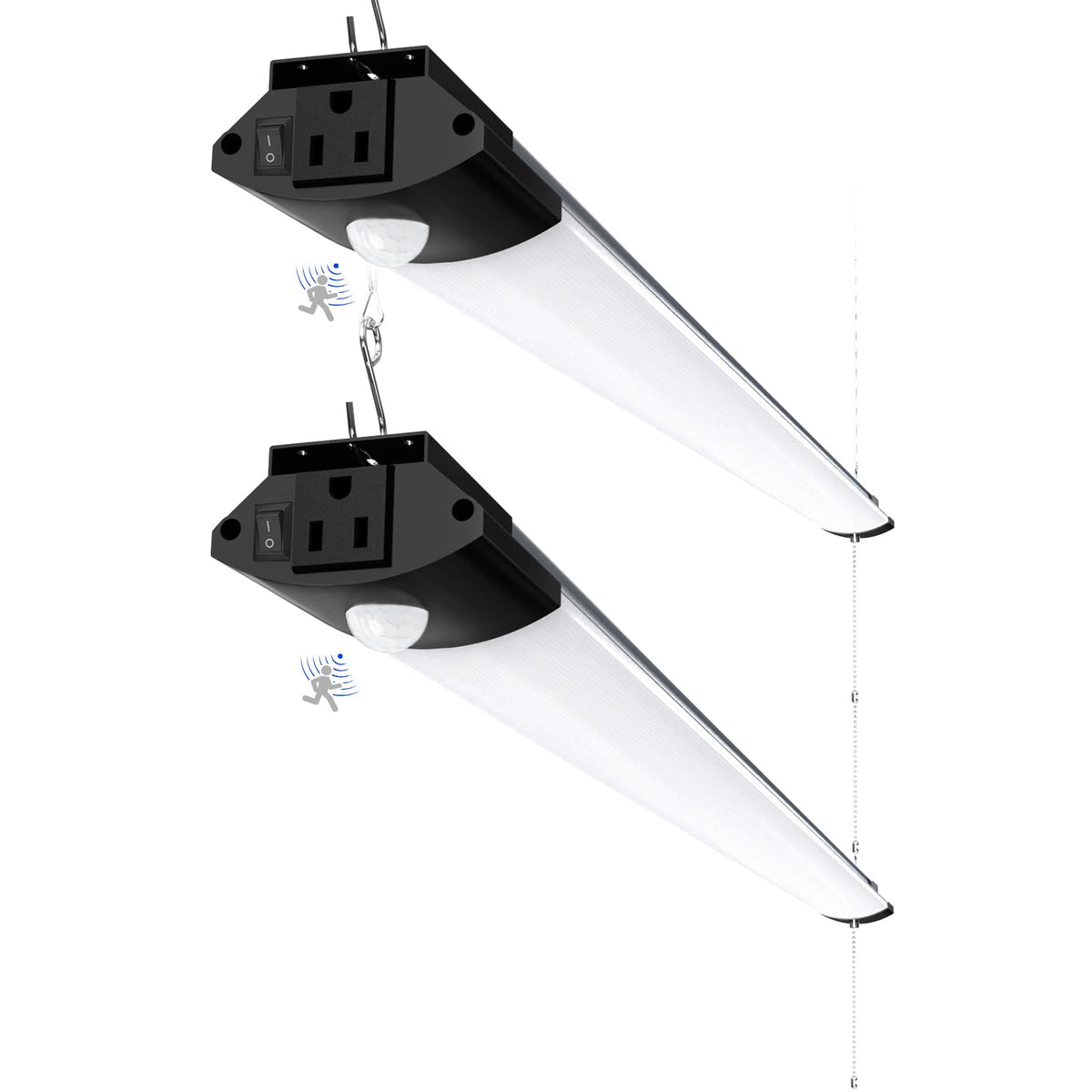 Barrina BS84 motion sensor light 4ft illuminating a workshop automatically