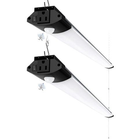 Barrina BS84 motion sensor light 4ft illuminating a workshop automatically