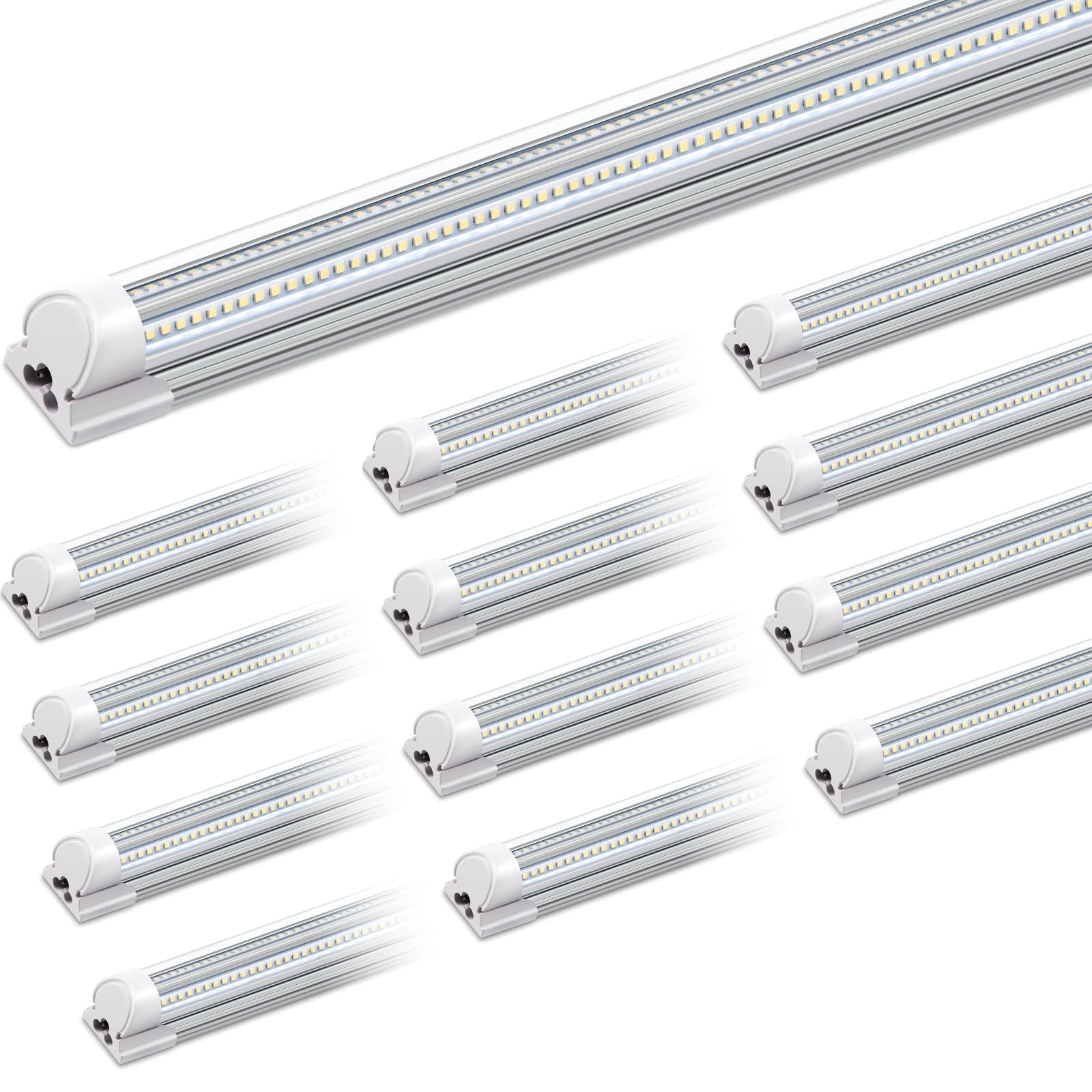 Barrina LED shop light with V-shape beam delivering wider coverage in garages.