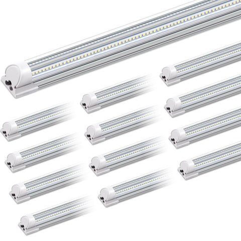 Barrina LED shop light with V-shape beam delivering wider coverage in garages.