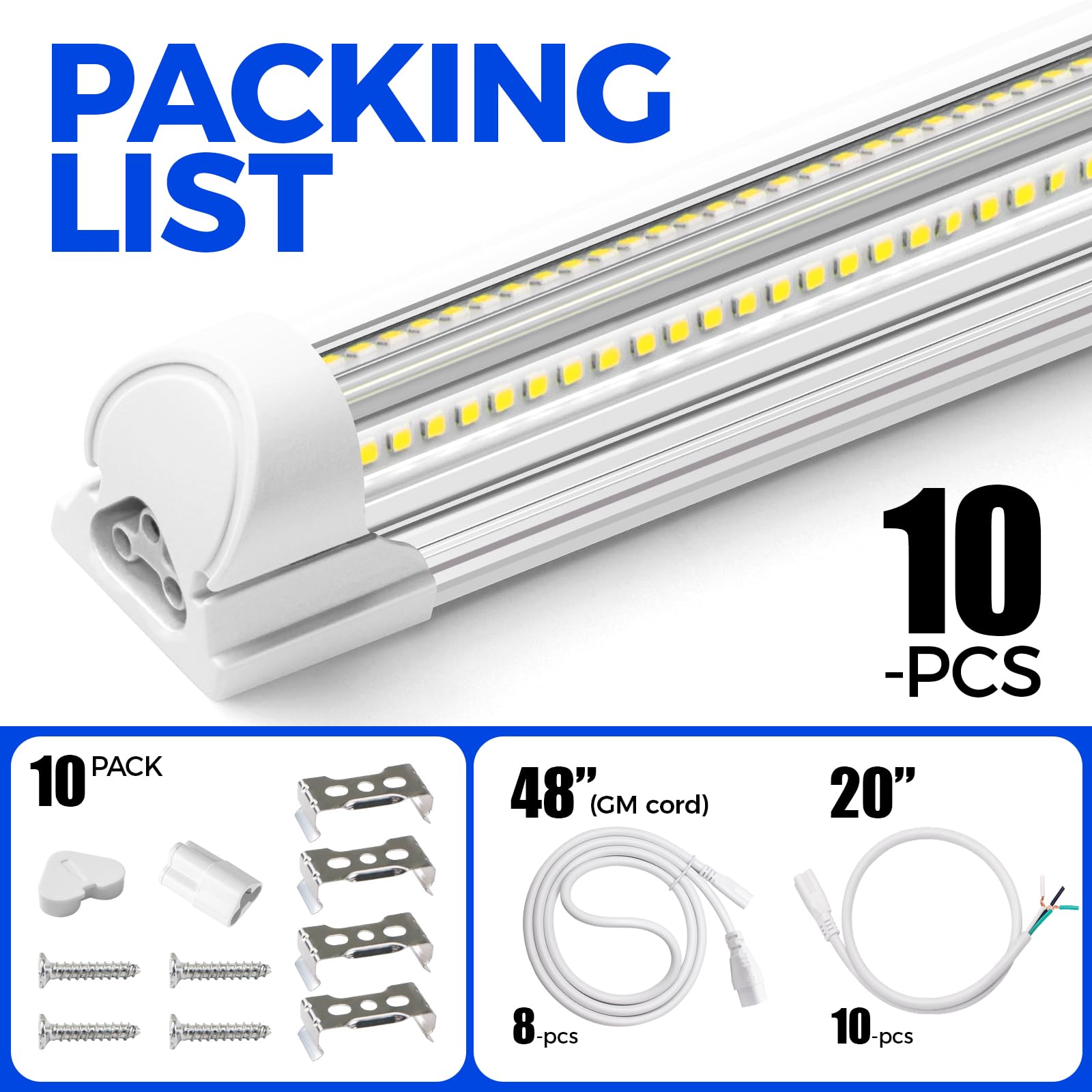 Barrina LED shop light pack of 10 for complete room lighting