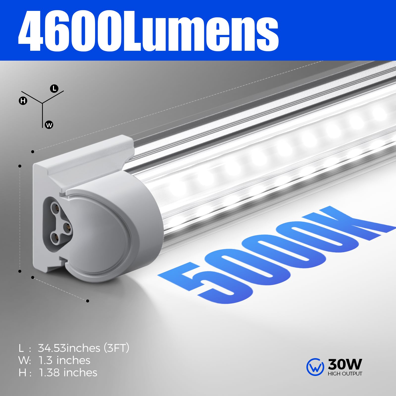 Barrina 3ft LED fixtures providing bright, even lighting for workspaces