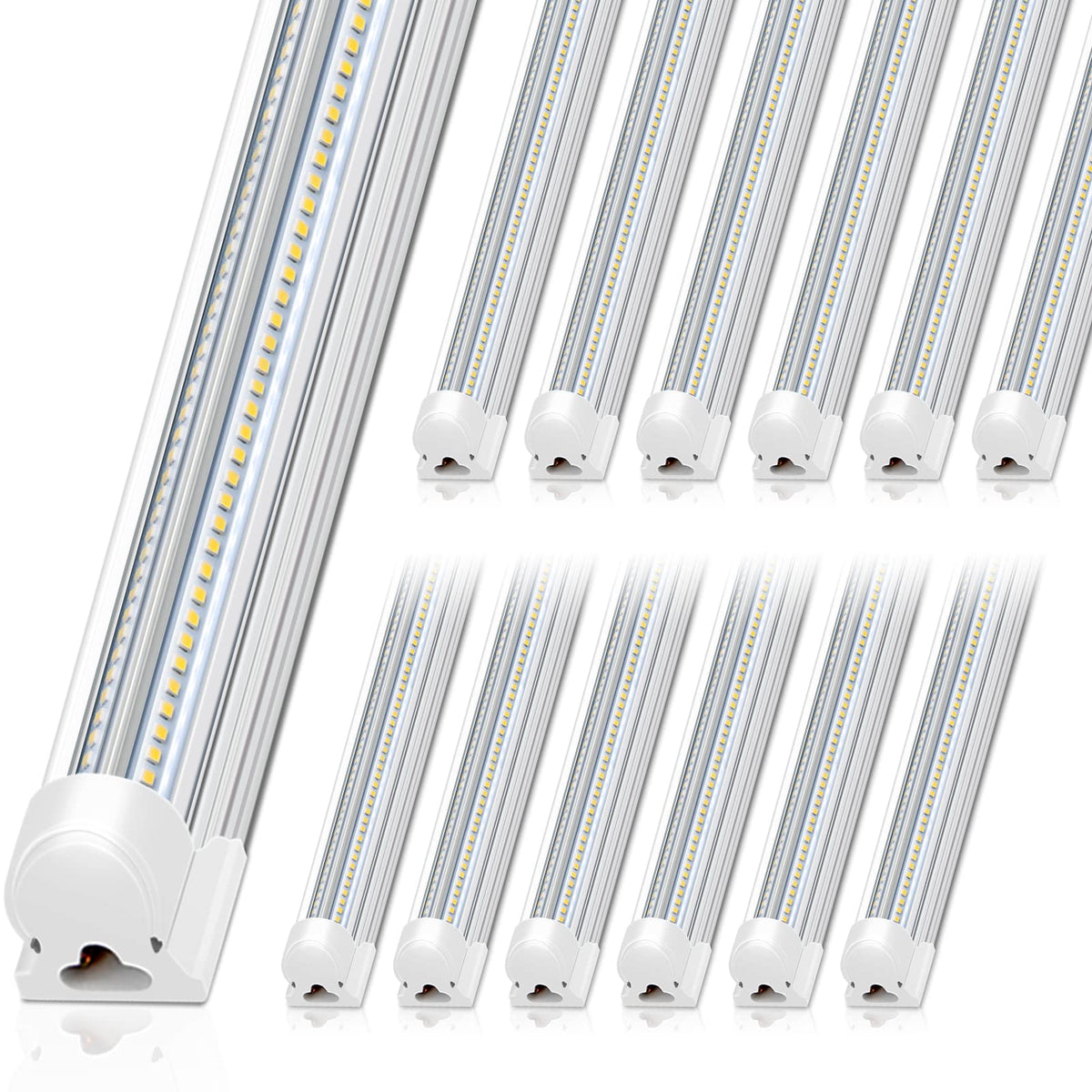 Barrina LED shop lights in V-shape for broad garage illumination