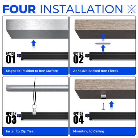 Barrina magnetic mounting kit for versatile placement under counters or shelves