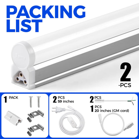 Barrina T5 LED shop light 2-pack enables flexible installations.