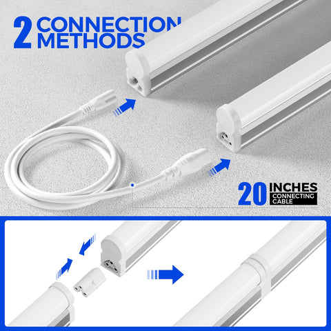 Barrina T5 LED shop light 2ft frosted cover reduces glare for comfortable work
