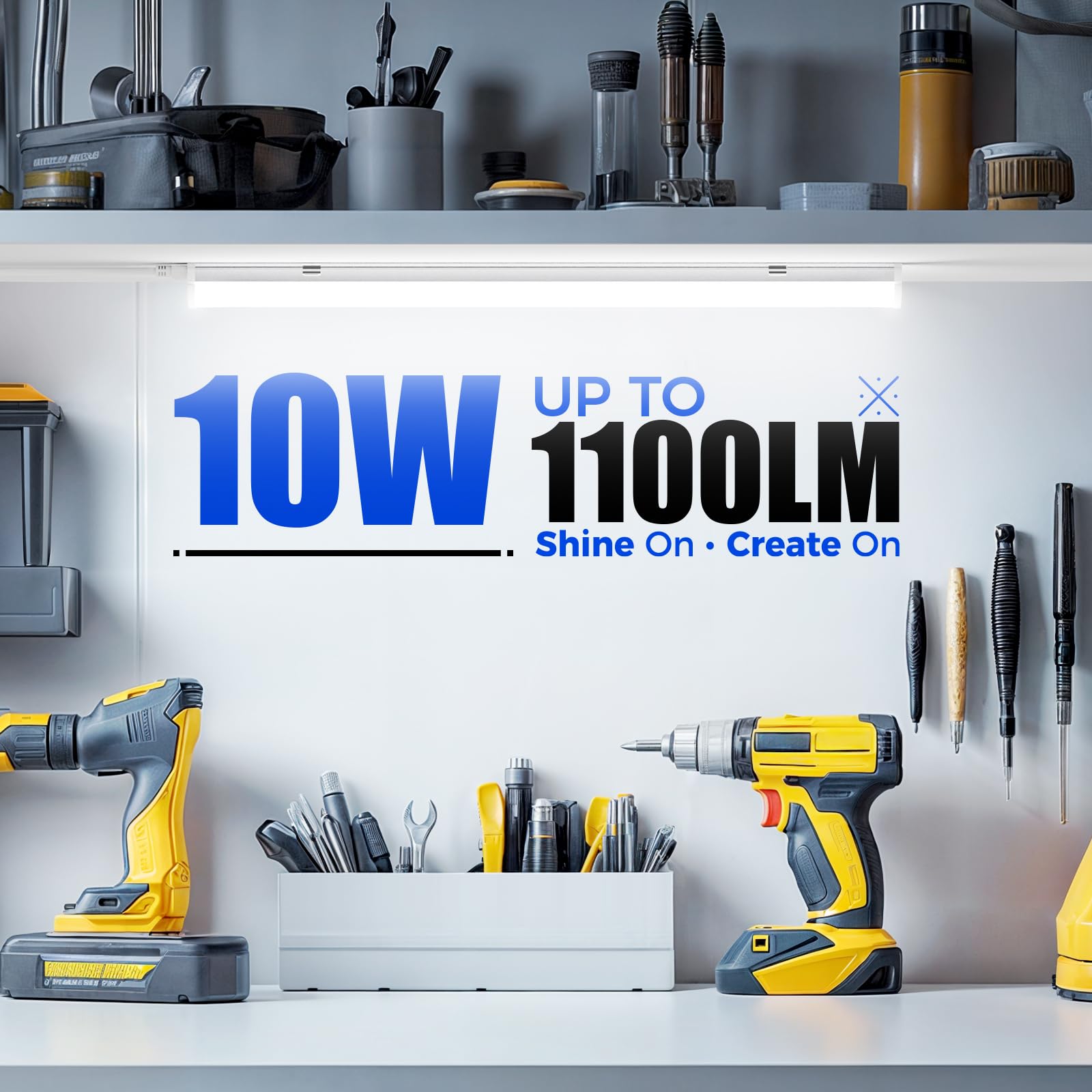 Barrina T5 LED shop light demonstrates linkable design for larger installations.