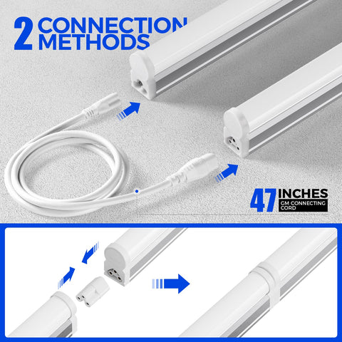 Barrina T5 LED shop light connectors compatible simplify linking units