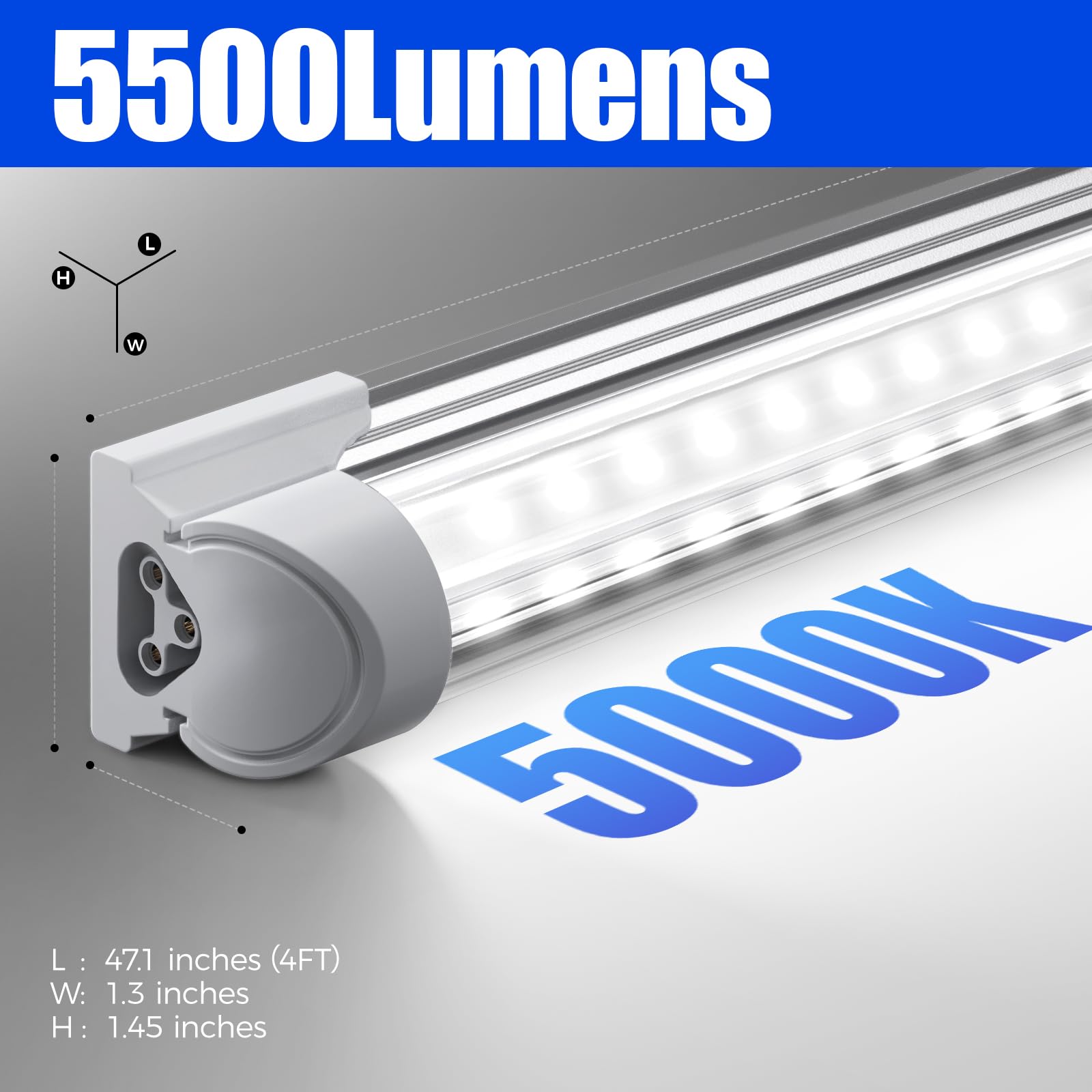 Barrina T8 LED light 5500lm for bright garage lighting