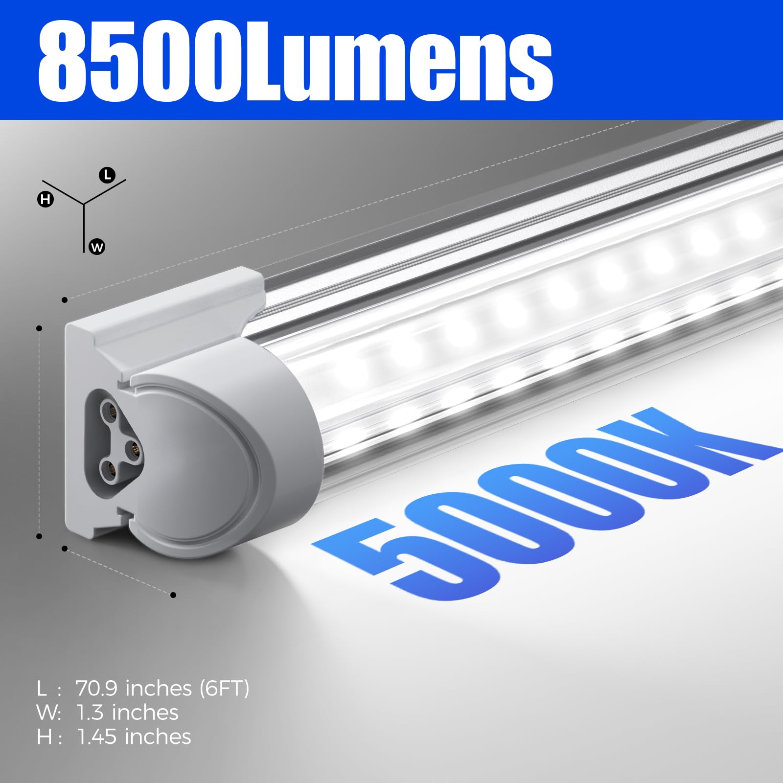 Barrina LED shop light with 270-degree beam covers wide workspace.
