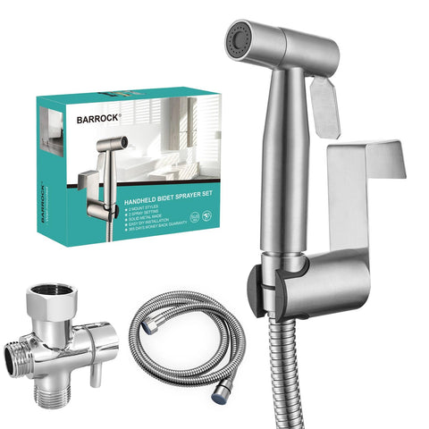 BARROCK bidet sprayer brushed nickel – assembly demonstrates durable construction for reliable setup.