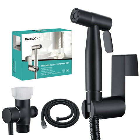 BARROCK bidet sprayer head in matte black for precise cleansing.