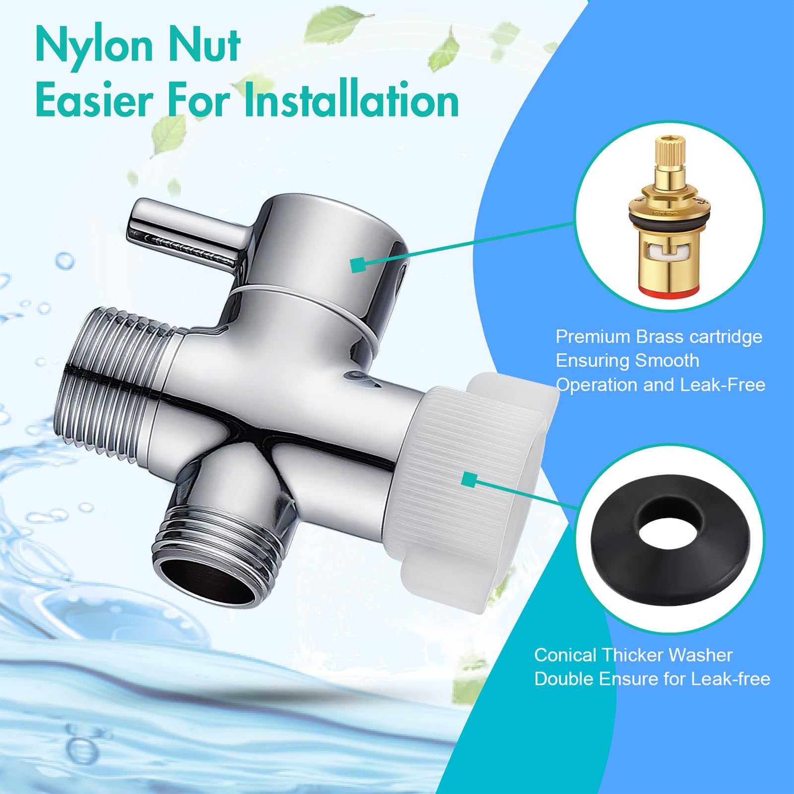 BARROCK brass T-valve delivers reliable water control with a tight seal.