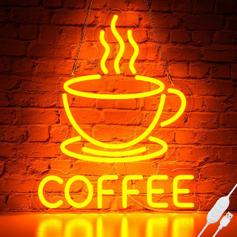 Basaneon coffee neon sign wall decor boosts storefront appeal