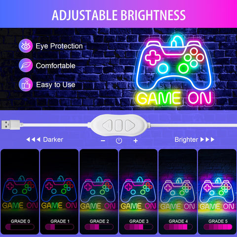 Basaneon gamepad neon sign featuring an acrylic backboard for durable display.