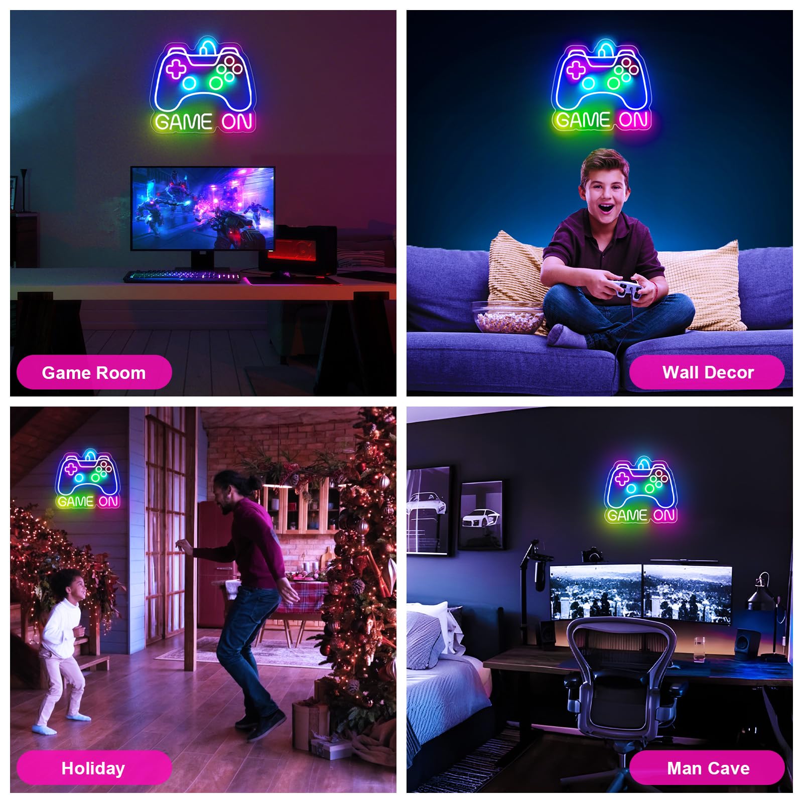 Basaneon gamepad neon sign a gift-ready addition for gamers.