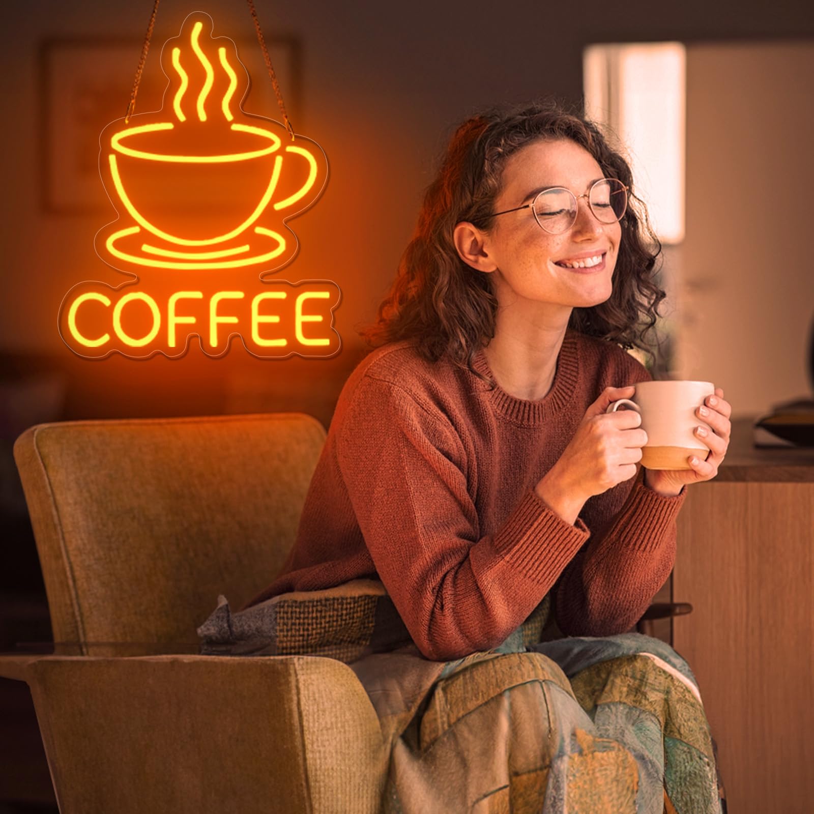 Basaneon versatile sign for coffee shops, hotels, events, and home bars