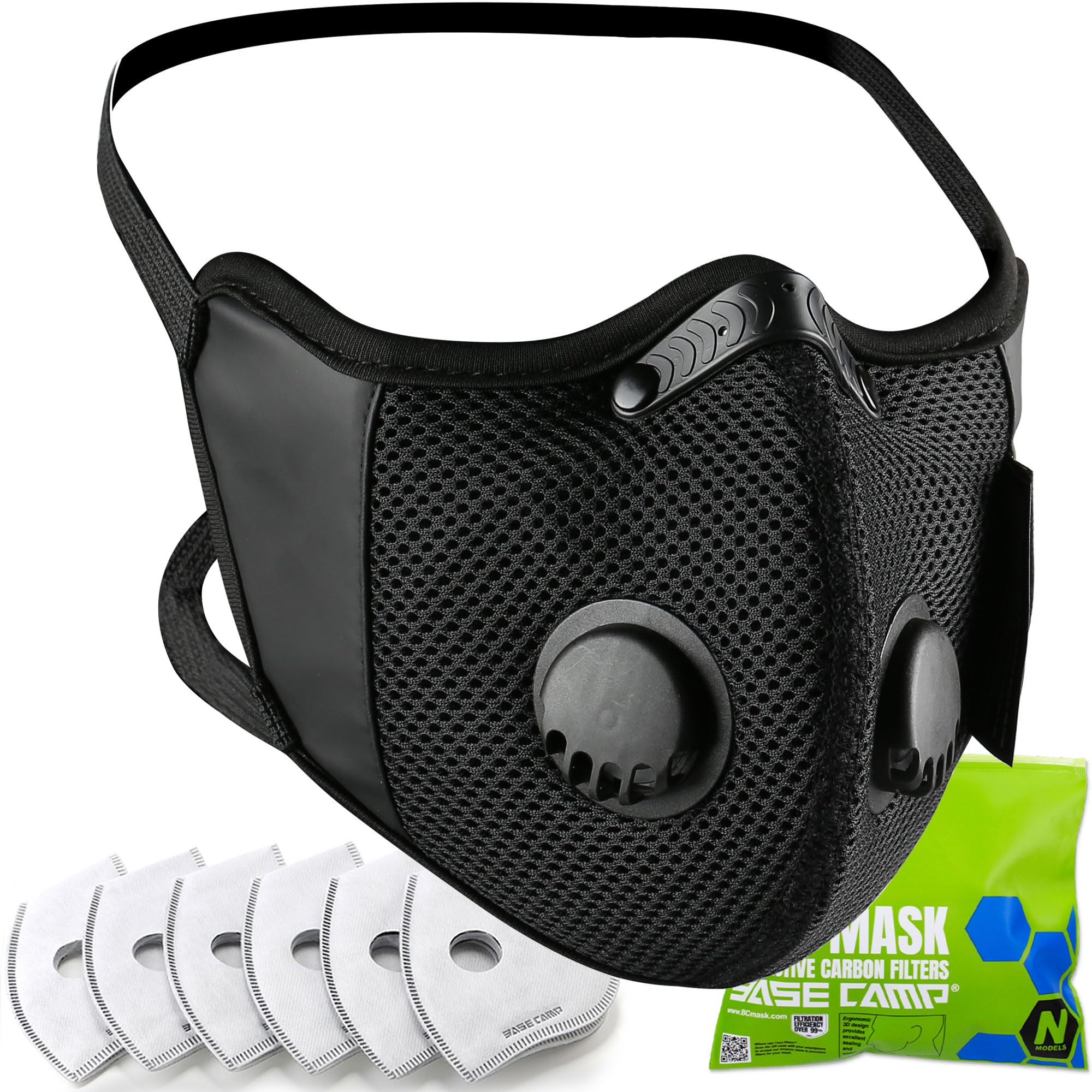 BASE CAMP M Cross Dust Mask with dual quick-release straps for long-wear comfort.