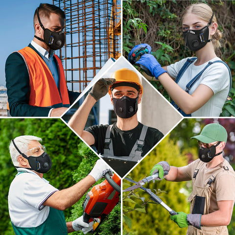 BASE CAMP M Cross Dust Mask ideal for woodworking, gardening, and construction tasks.