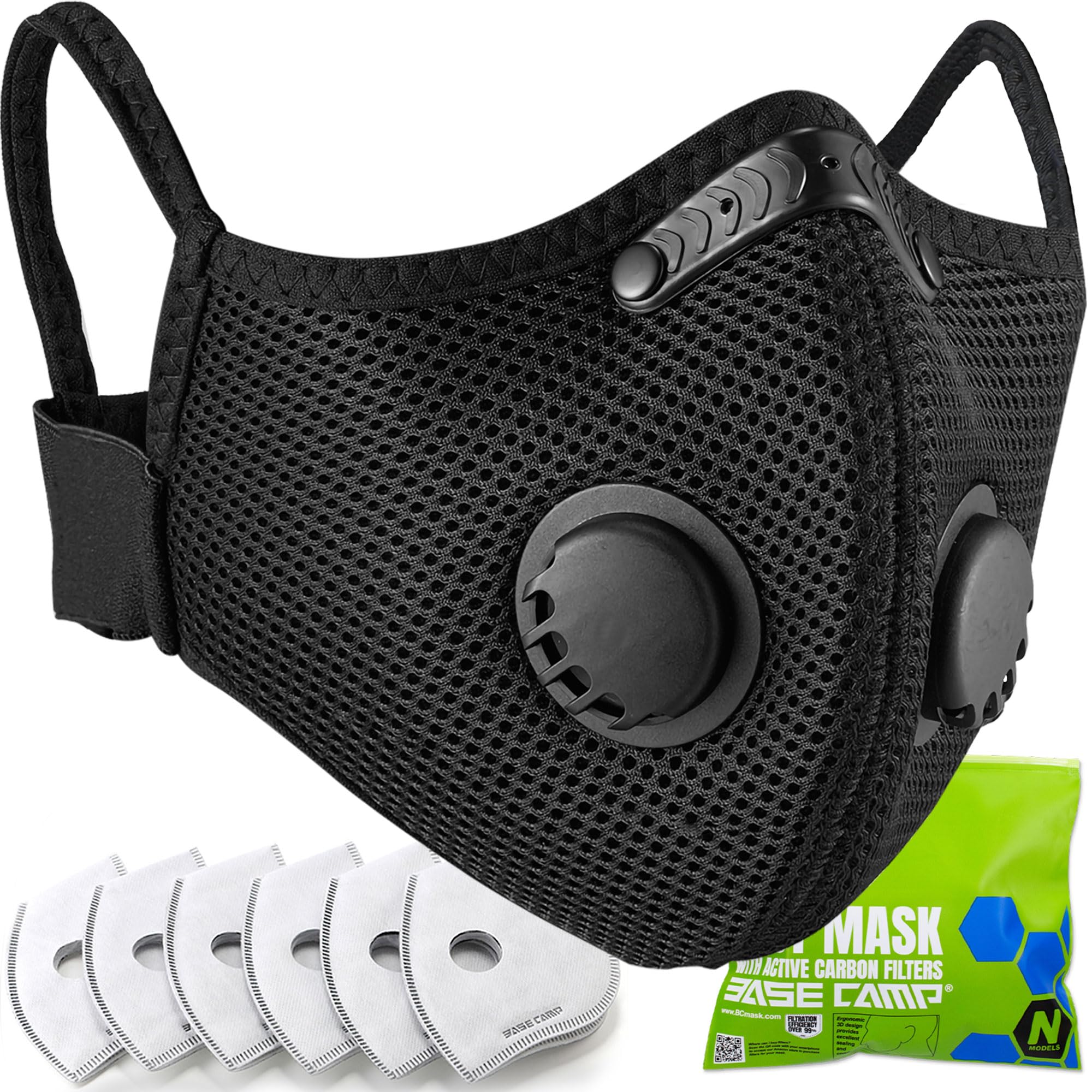 BASE CAMP M Plus dust mask front view for all-day comfort during tasks