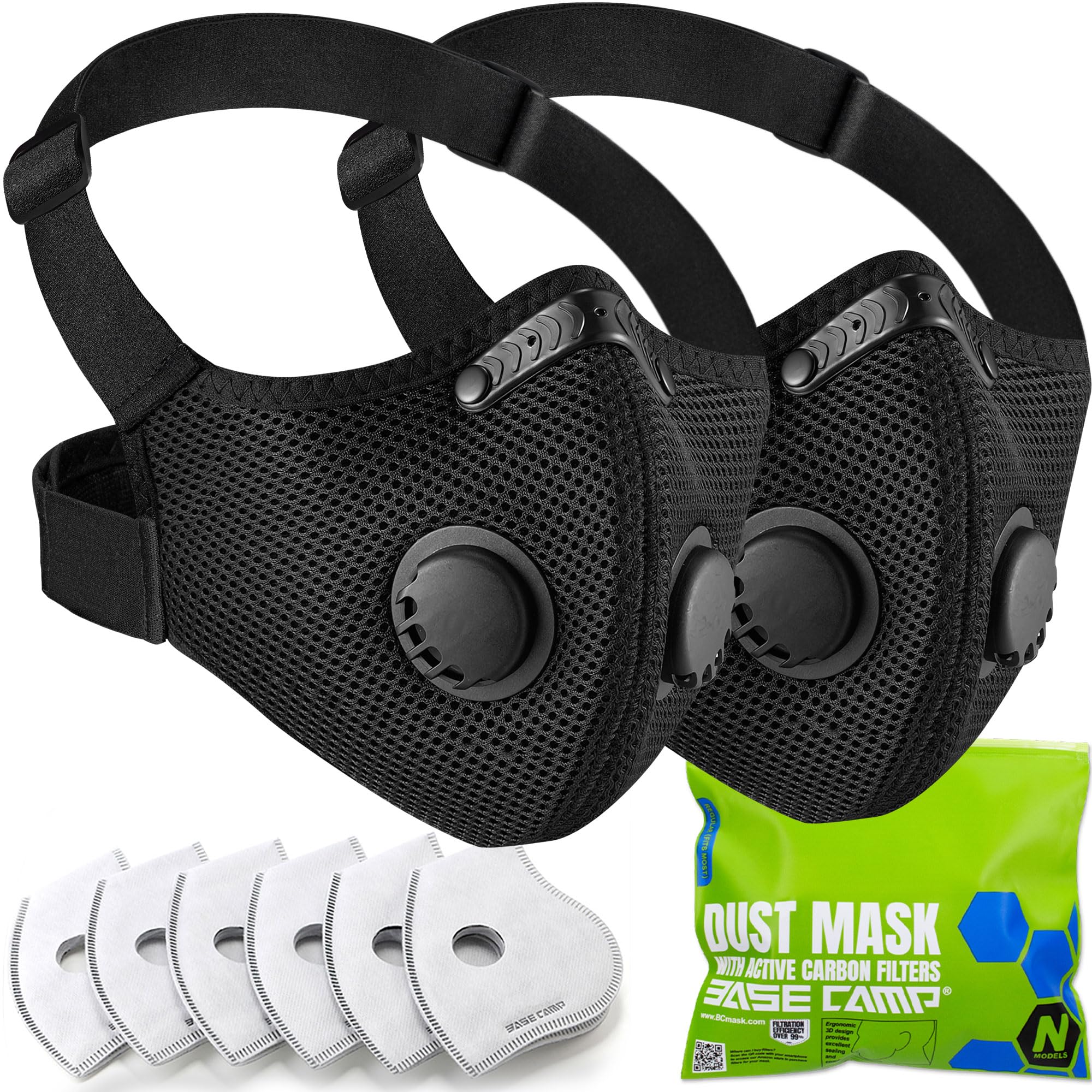 BASE CAMP M PRO dust mask front view for all-day comfort during work.