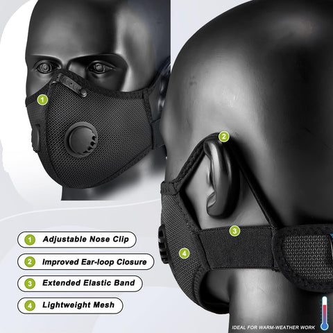 BASE CAMP M Plus dust mask close-up of adjustable strap for easy sizing