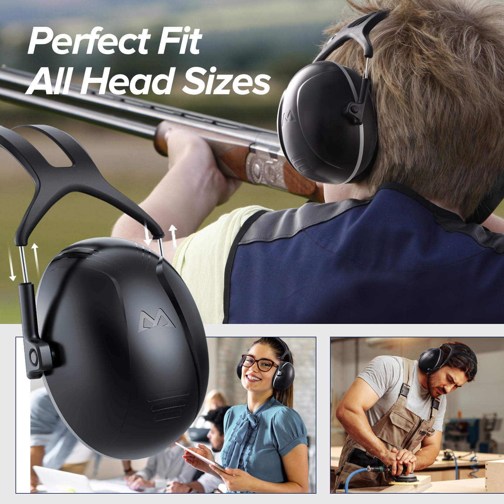 Basear ear muffs with 360-degree rotation for a versatile fit.