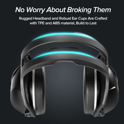 Basear noise cancelling earmuffs feature solid ABS shell and soft pads.
