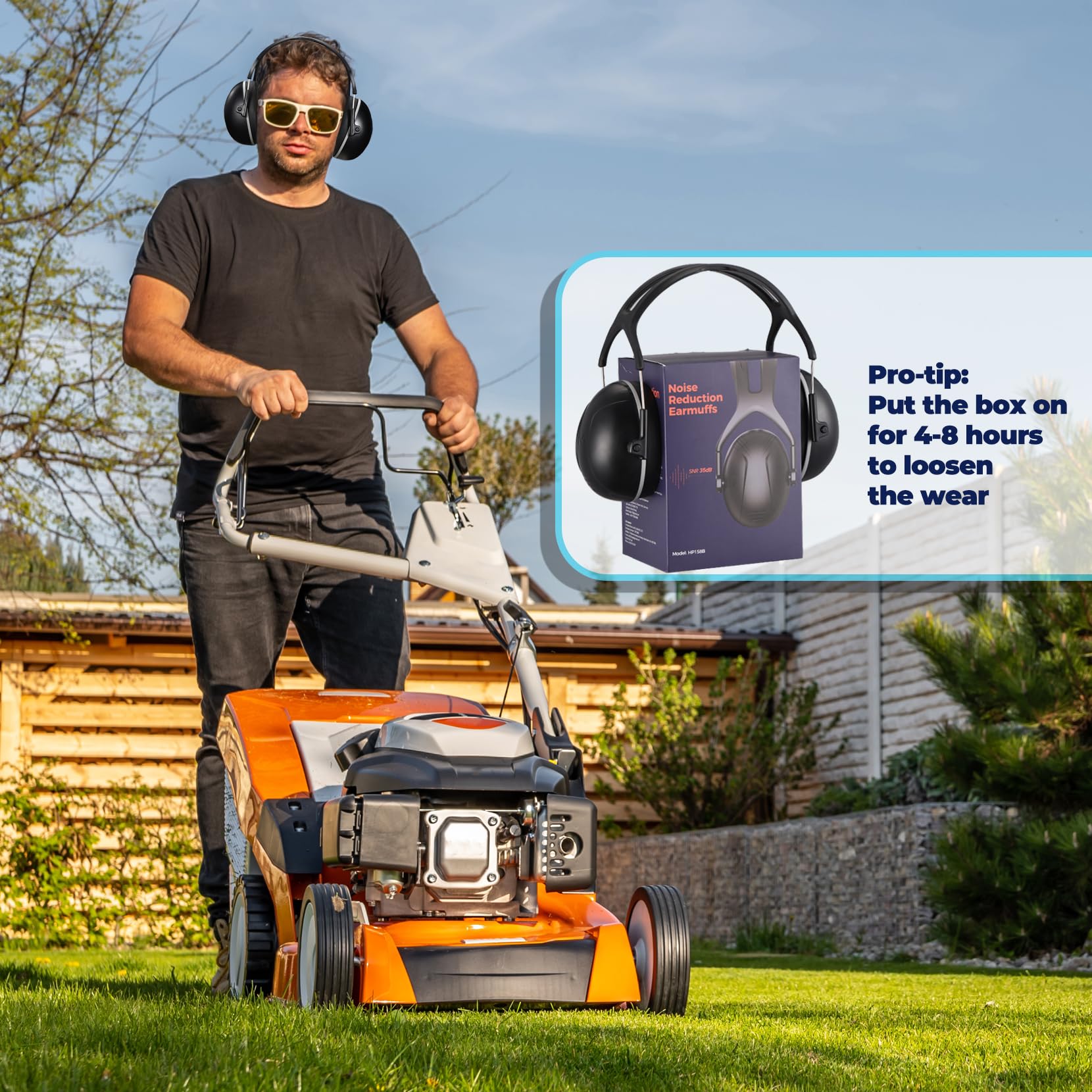 Basear SNR 35dB ear muffs storage bag for travel and portability.