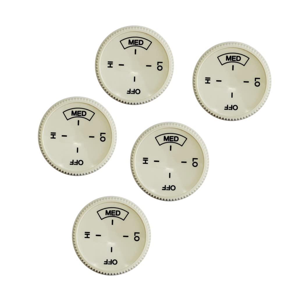 Cream baseboard heater knob pack replaces worn knobs for easy control.
