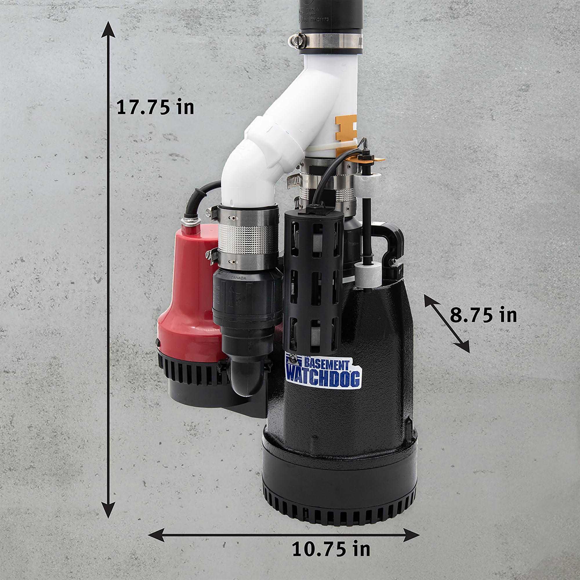 The Basement Watchdog PSC primary pump delivers up to 3100 GPH for strong drainage.