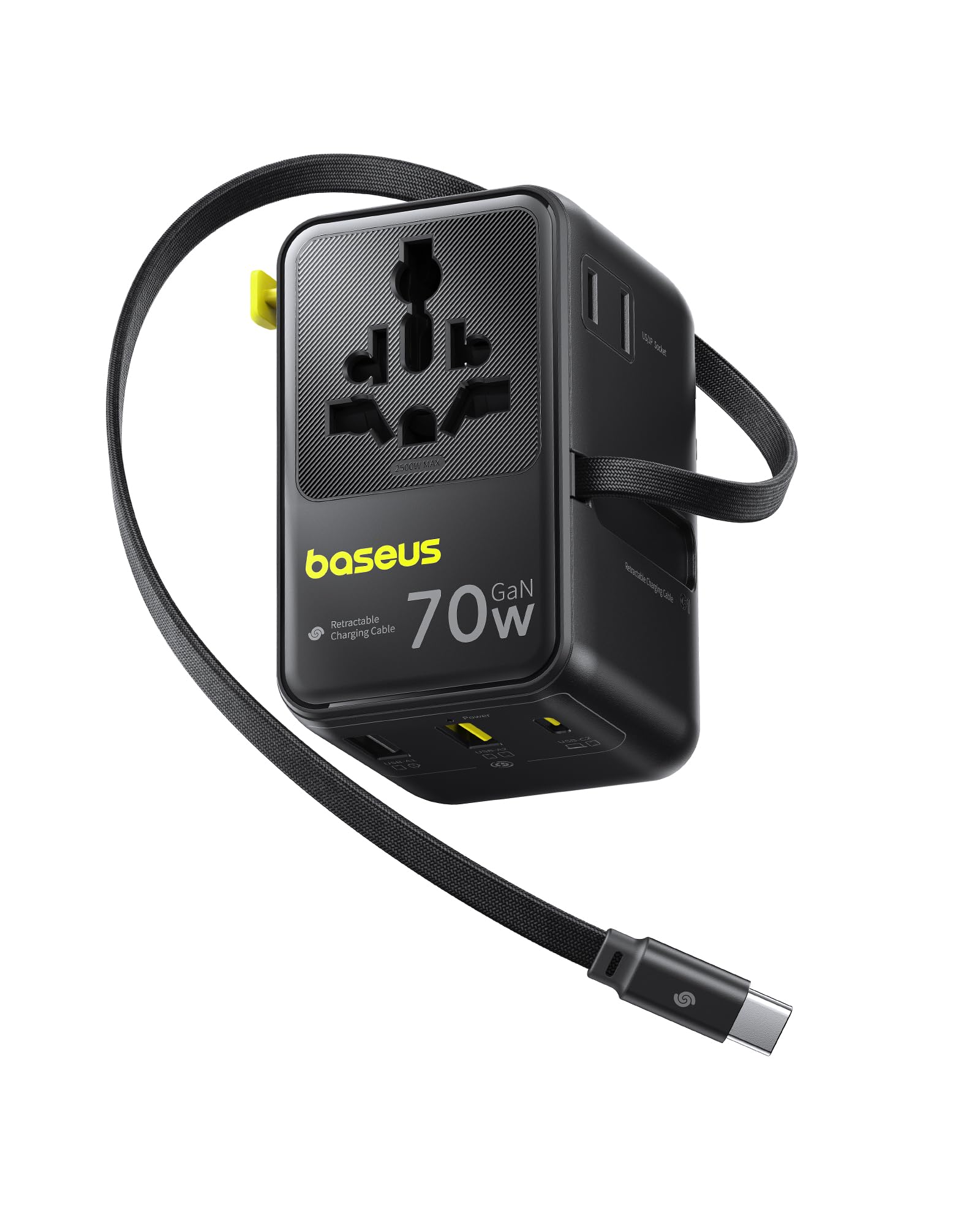 Baseus Enercore CG11 front view, compact travel adapter.