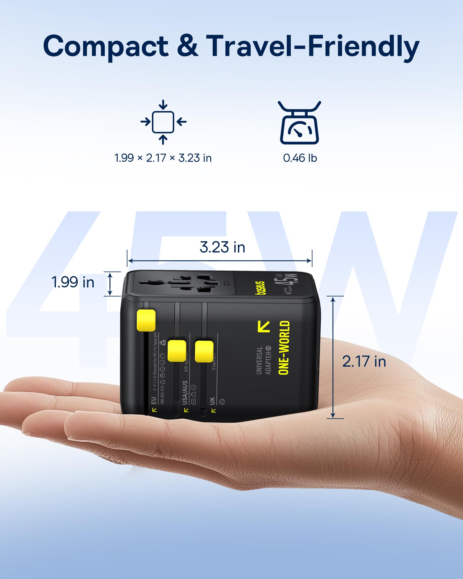 Baseus PicoGo AG11 45W USB-C power supports fast charging for devices.