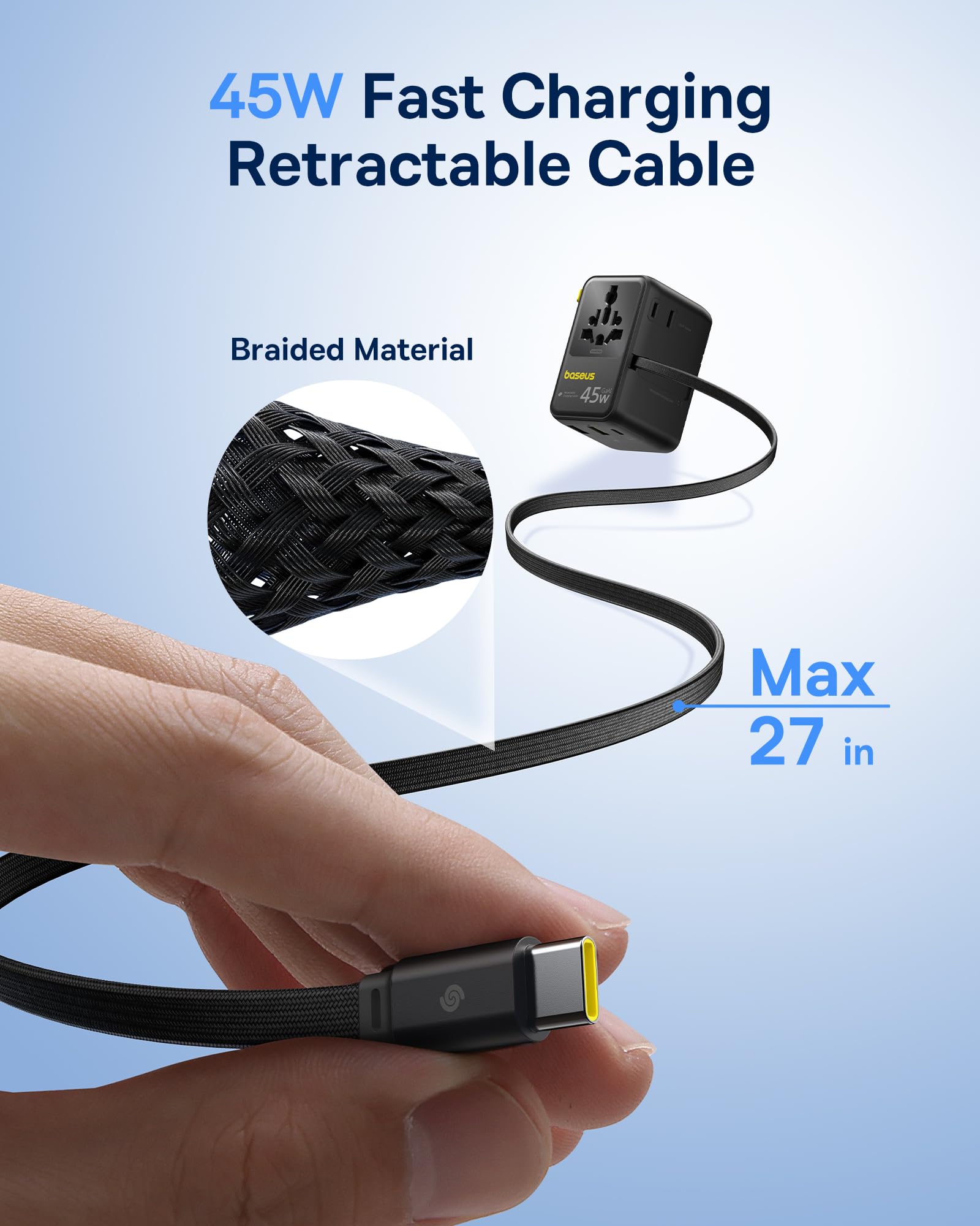Baseus PicoGo AG11 six-in-one ports charge multiple devices at once.