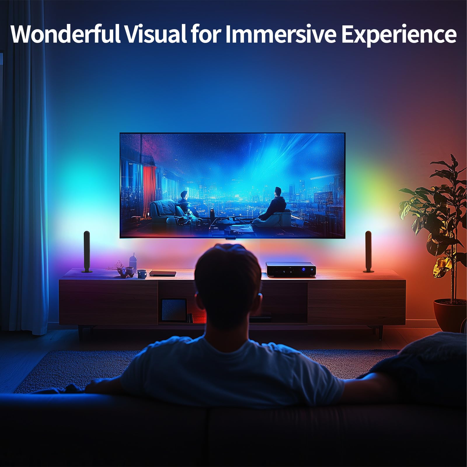 BASON LIGHTING light bars sync to music for dynamic ambience.