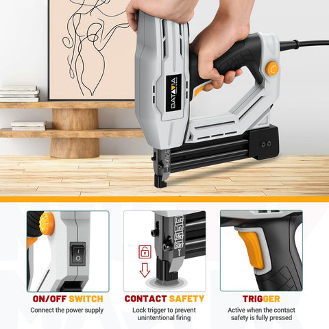 Batavia triple safety system demonstrates safe firing with nose depressed.