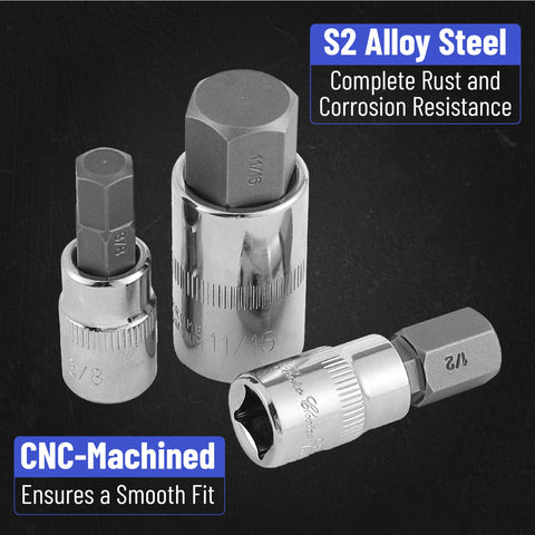 Bates Choice 1/2 drive hex bit sockets handle heavy fasteners