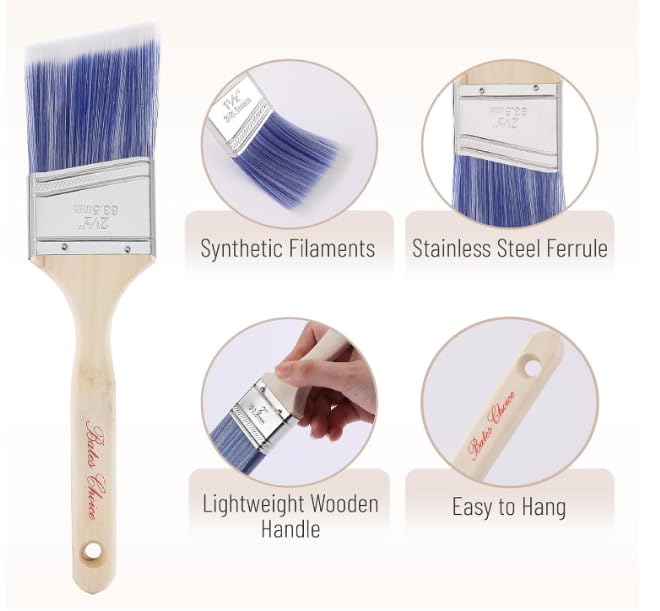 Bates Choice 2-inch angled brush for precise cutting in.