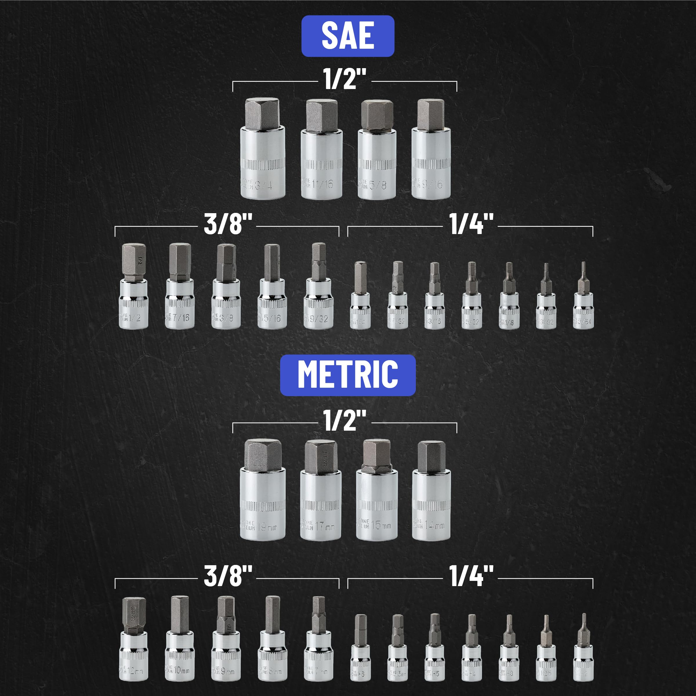 Bates Choice 3/8 drive hex bit sockets expand repair options