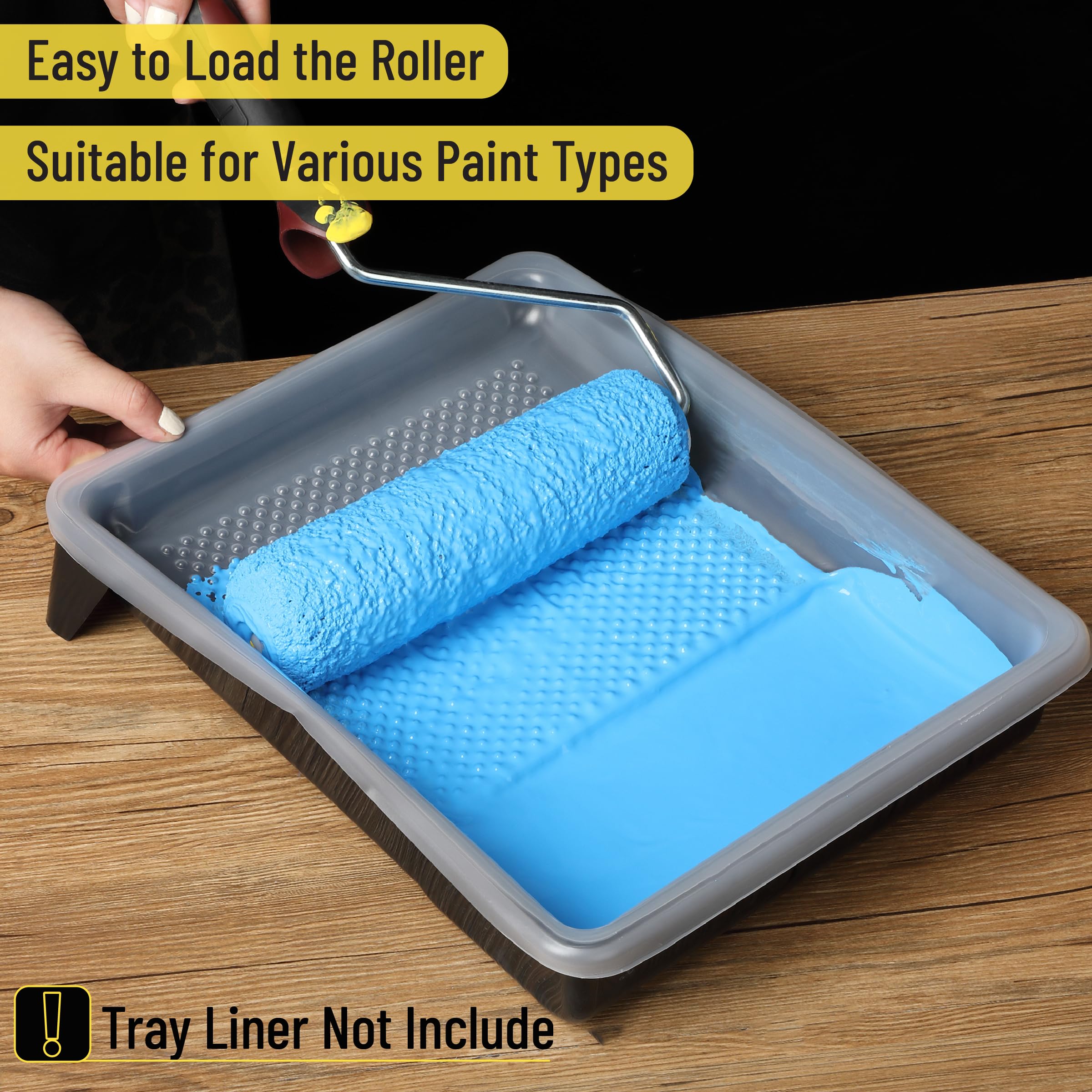 Bates Choice black plastic paint tray that is durable and easy to clean.