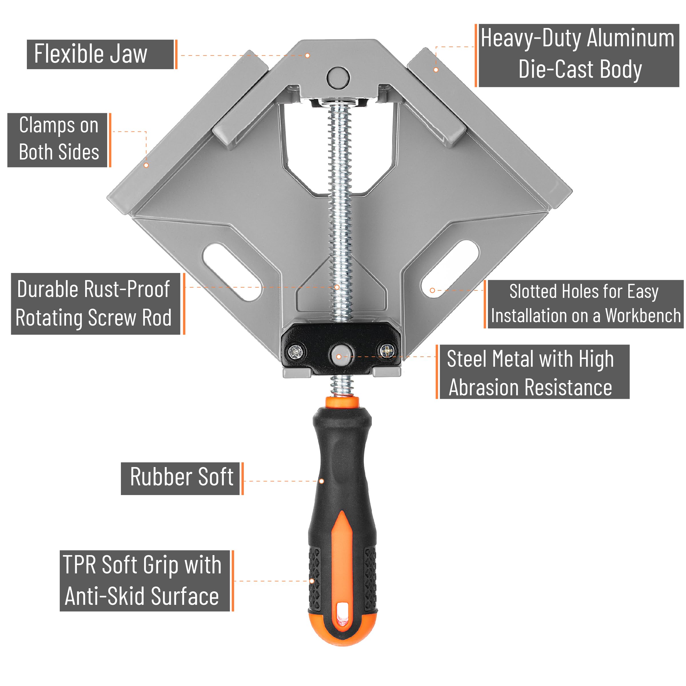 Durable aluminum alloy frame resists rust and bending during use.