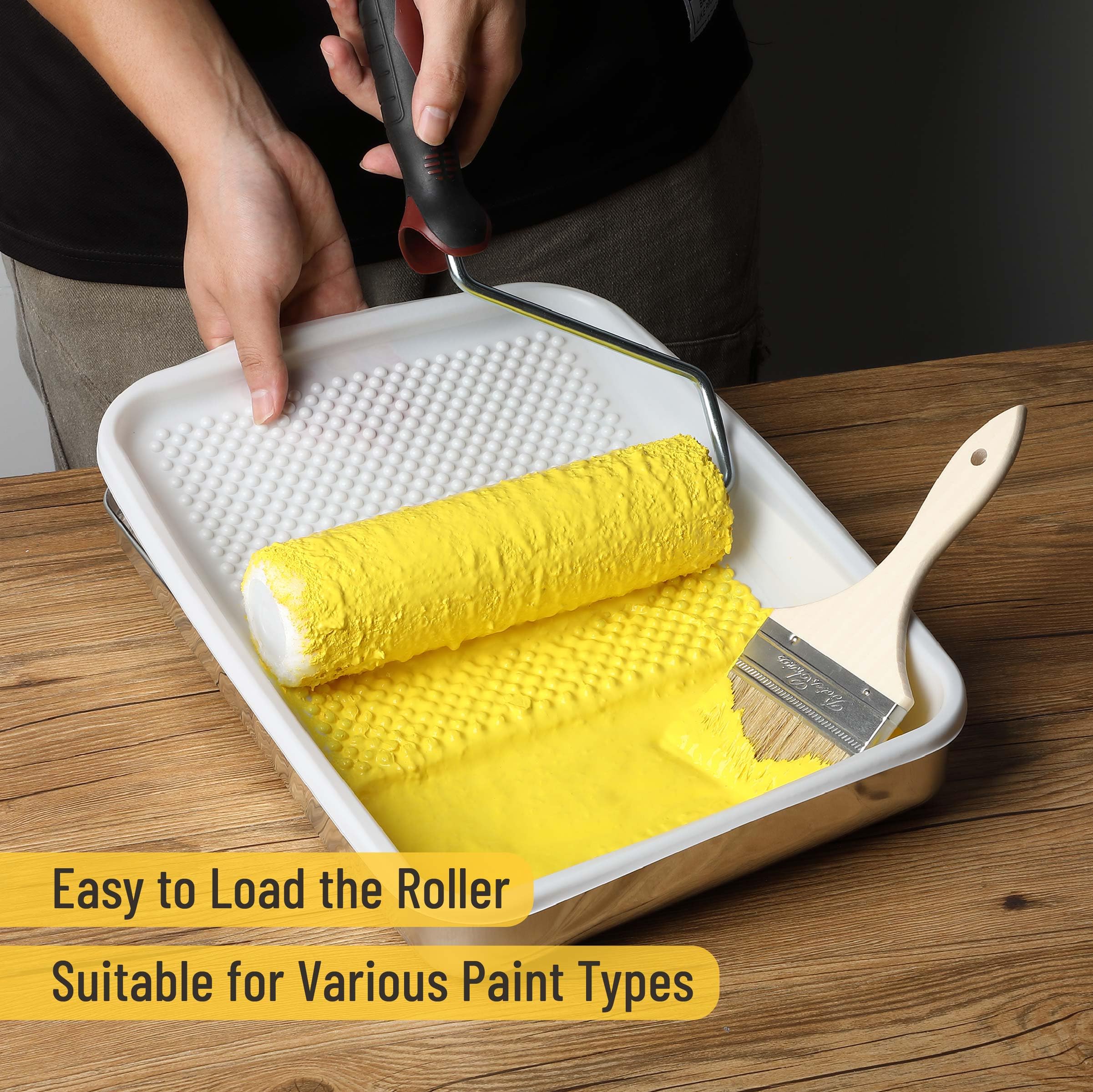 Bates Choice deep tray design holds ample paint for large projects.