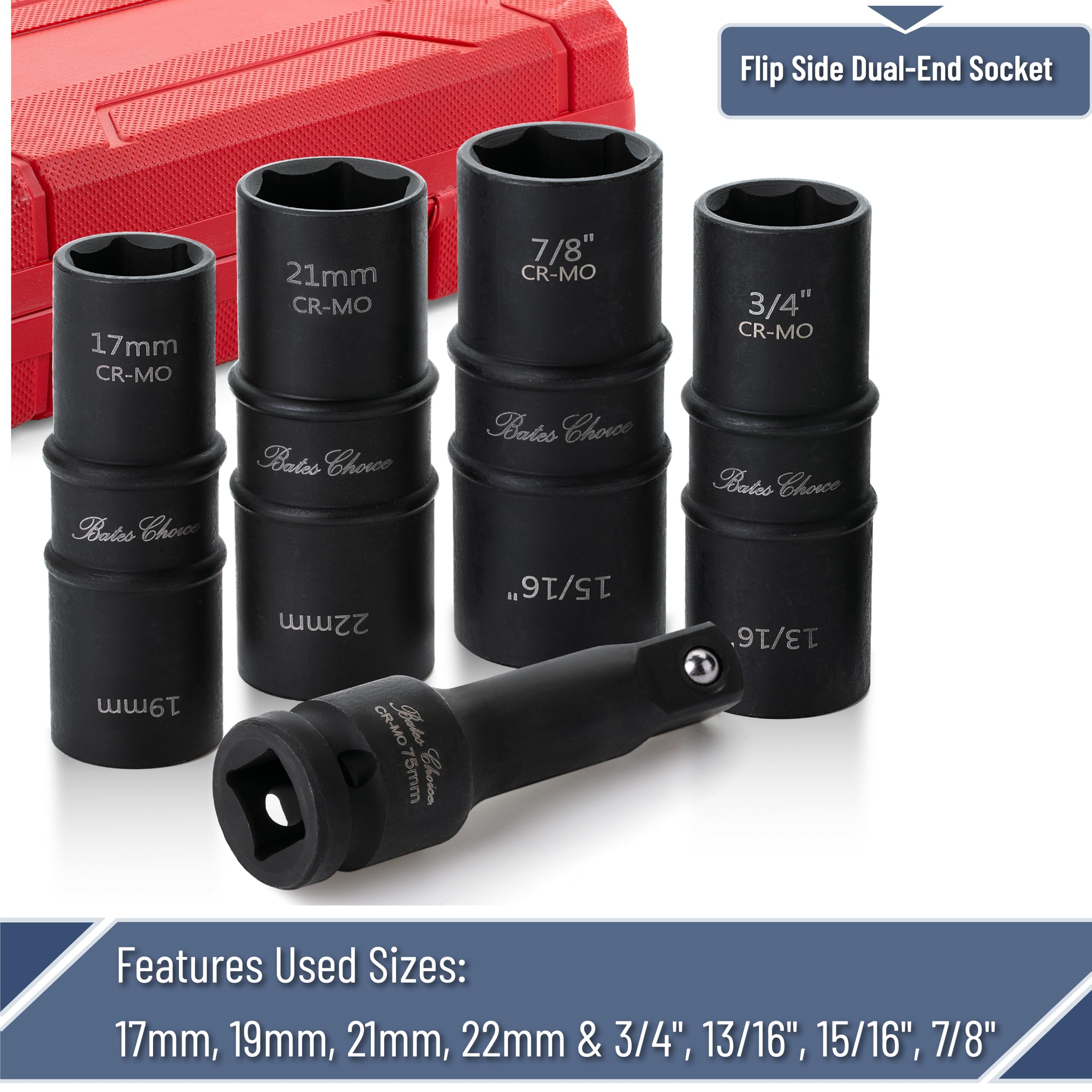 Bates Choice storage case keeps sockets organized for on-site use.