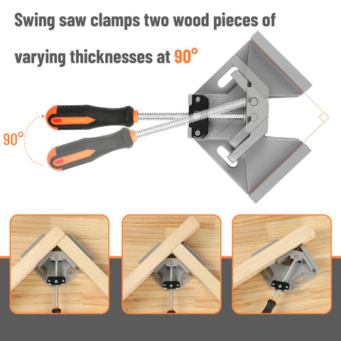 Ergonomic rubberized handles on Bates Choice clamps for a comfortable grip.