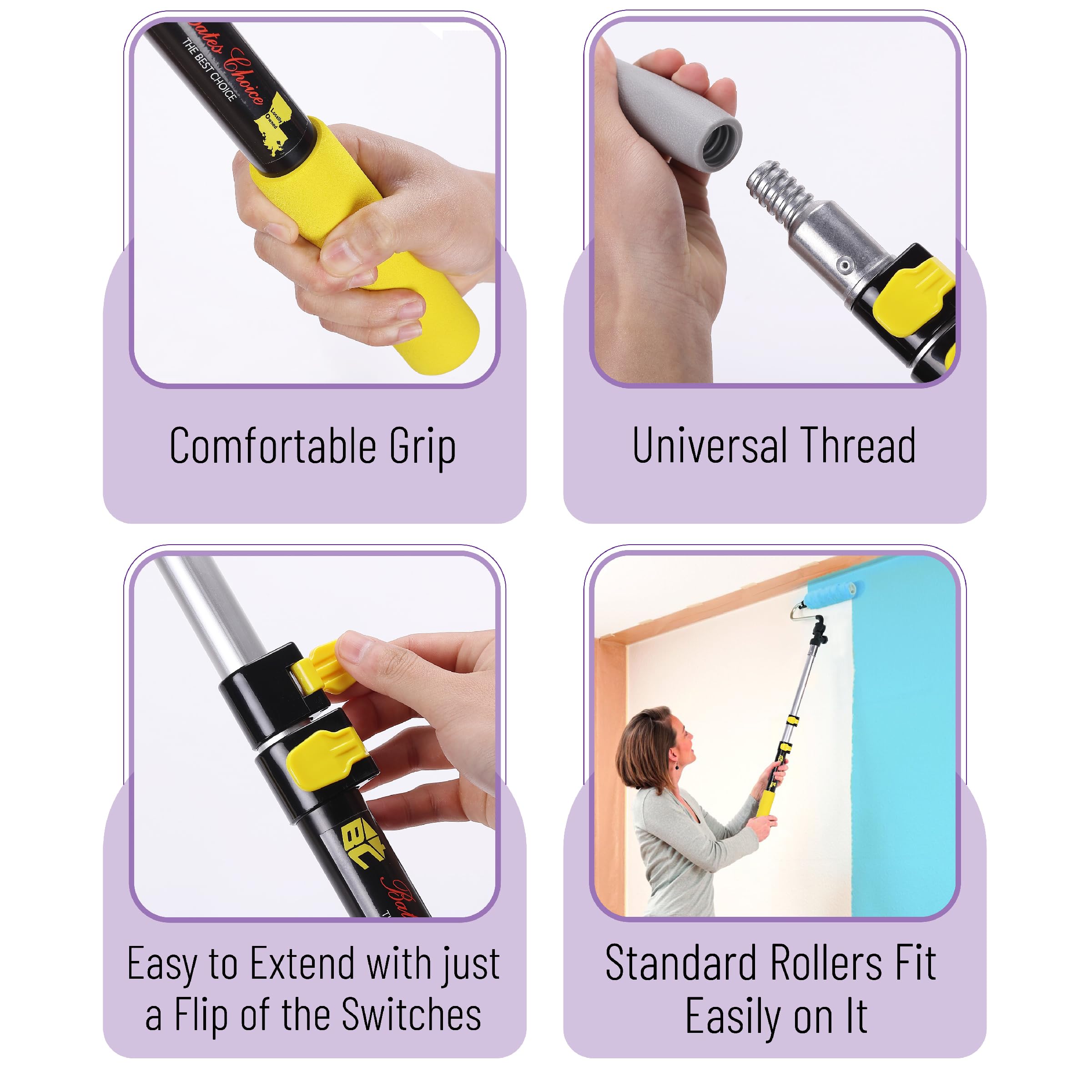 Durable Bates Choice extension pole built for heavy-duty painting and window tasks.