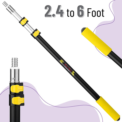 Ergonomic Bates Choice extension pole design improves control in hard-to-reach areas.